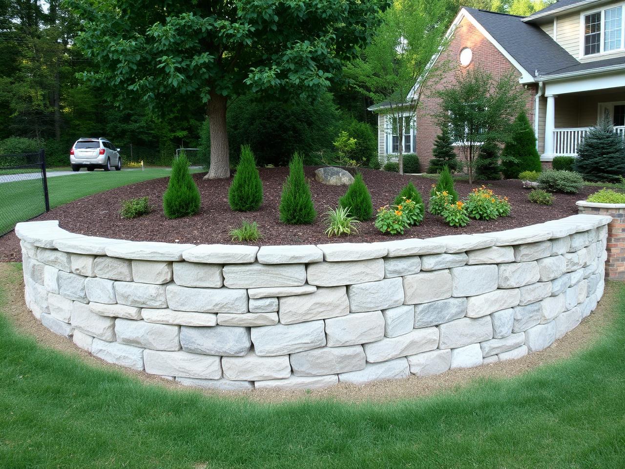 Stone Retaining Wall project in Charlotte NC